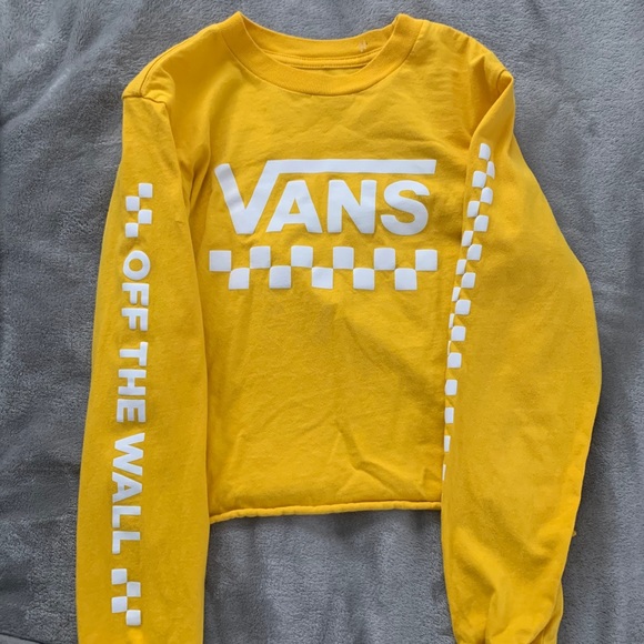 Vans Yellow Long Sleeve Crop Top 